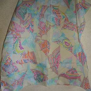 Vintage Womens Cathy Scarf 21" Square Yellow USA